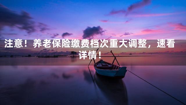 注意！养老保险缴费档次重大调整，速看详情！