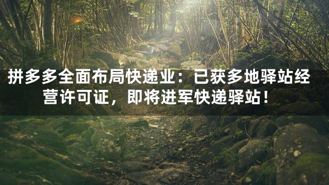 拼多多全面布局快递业：已获多地驿站经营许可证，即将进军快递驿站！