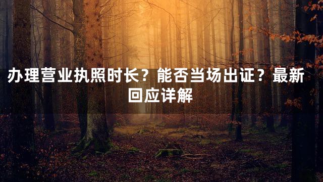 办理营业执照时长？能否当场出证？最新回应详解