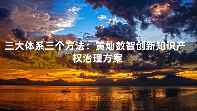 三大体系三个方法：黄灿数智创新知识产权治理方案