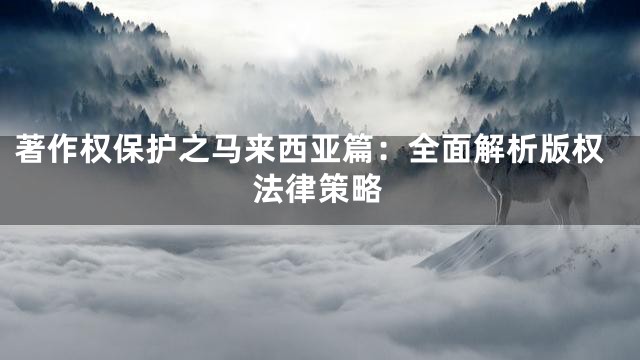 著作权保护之马来西亚篇：全面解析版权法律策略