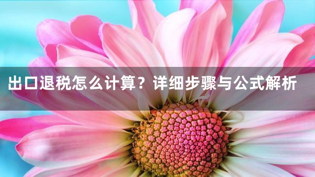 出口退税怎么计算？详细步骤与公式解析