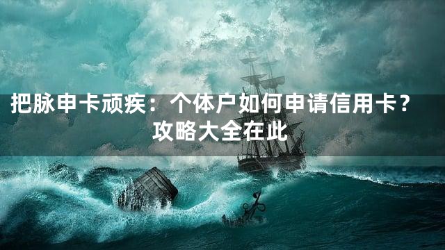 把脉申卡顽疾：个体户如何申请信用卡？攻略大全在此