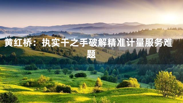 黄红桥：执实干之手破解精准计量服务难题