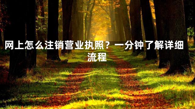 网上怎么注销营业执照？一分钟了解详细流程