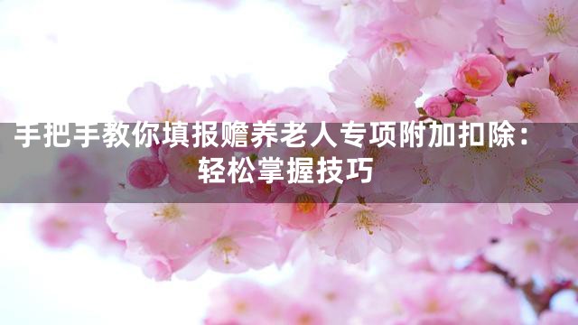 手把手教你填报赡养老人专项附加扣除：轻松掌握技巧