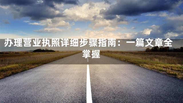 办理营业执照详细步骤指南：一篇文章全掌握