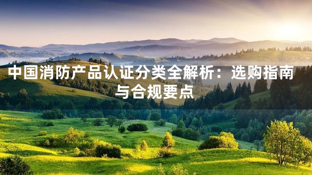中国消防产品认证分类全解析：选购指南与合规要点