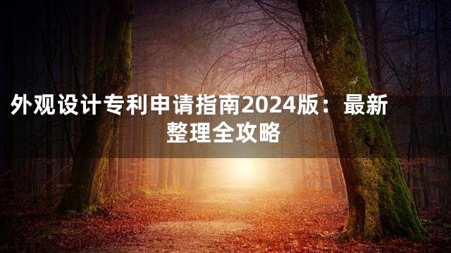 外观设计专利申请指南2024版：最新整理全攻略