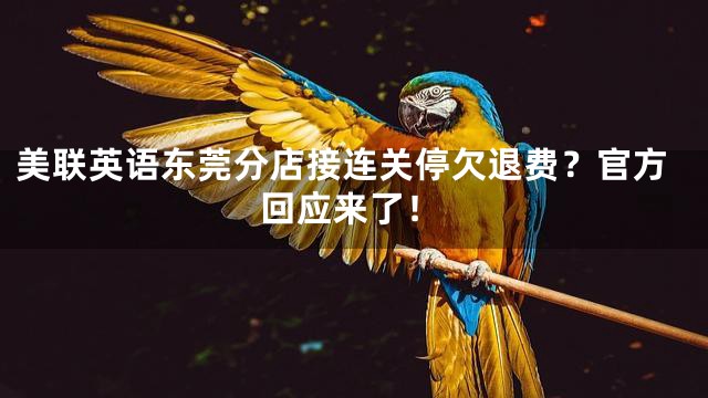 美联英语东莞分店接连关停欠退费？官方回应来了！
