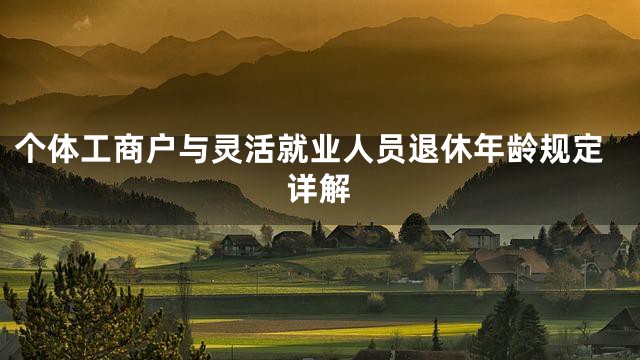 个体工商户与灵活就业人员退休年龄规定详解