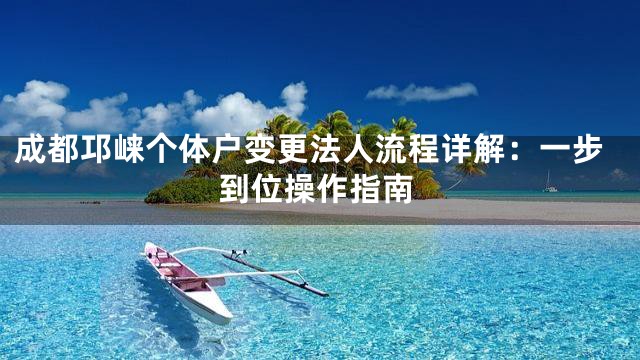 成都邛崃个体户变更法人流程详解：一步到位操作指南