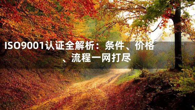 ISO9001认证全解析：条件、价格、流程一网打尽