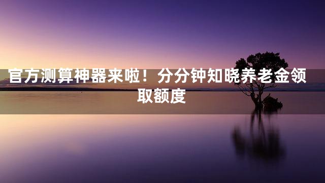 官方测算神器来啦！分分钟知晓养老金领取额度