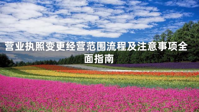 营业执照变更经营范围流程及注意事项全面指南