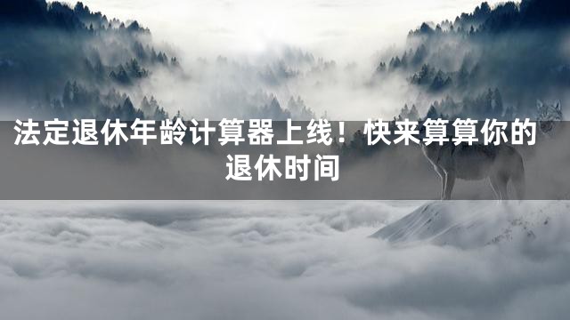 法定退休年龄计算器上线！快来算算你的退休时间