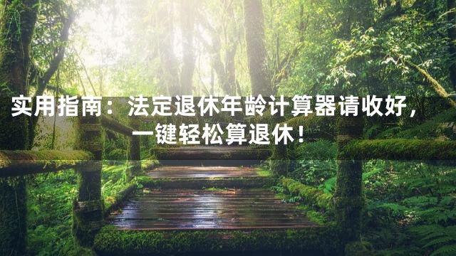 实用指南：法定退休年龄计算器请收好，一键轻松算退休！
