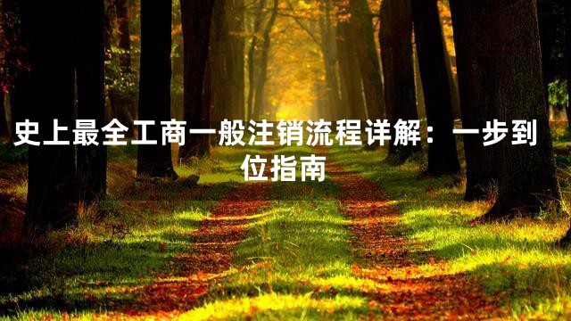 史上最全工商一般注销流程详解：一步到位指南