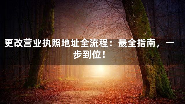更改营业执照地址全流程：最全指南，一步到位！