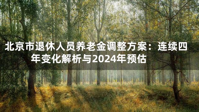 北京市退休人员养老金调整方案：连续四年变化解析与2024年预估