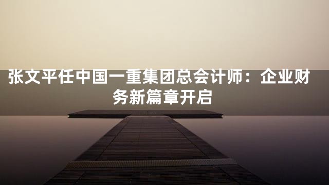 张文平任中国一重集团总会计师：企业财务新篇章开启