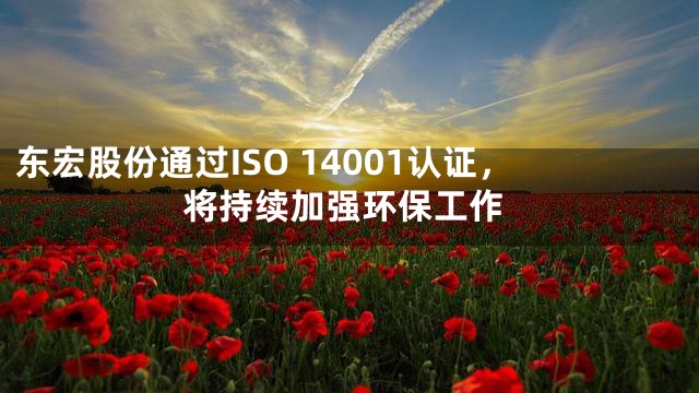 东宏股份通过ISO 14001认证，将持续加强环保工作