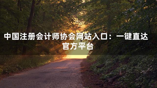 中国注册会计师协会网站入口：一键直达官方平台