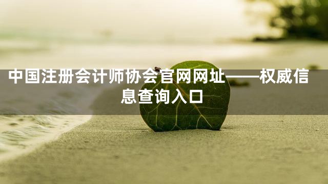 中国注册会计师协会官网网址——权威信息查询入口