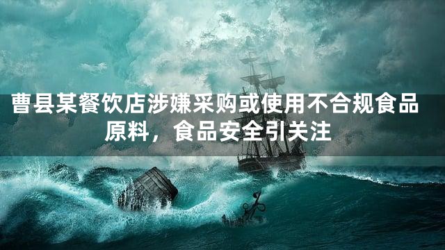 曹县某餐饮店涉嫌采购或使用不合规食品原料，食品安全引关注