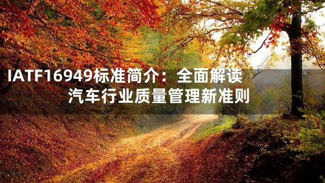 IATF16949标准简介：全面解读汽车行业质量管理新准则