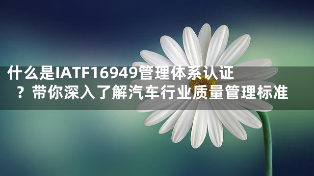 什么是IATF16949管理体系认证？带你深入了解汽车行业质量管理标准