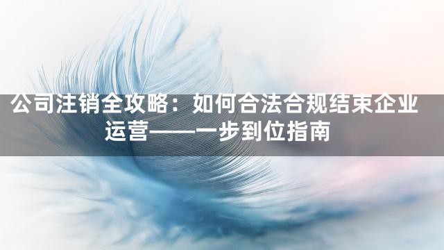 公司注销全攻略：如何合法合规结束企业运营——一步到位指南
