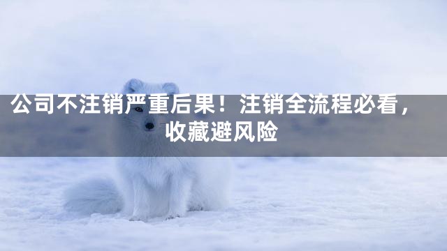 公司不注销严重后果！注销全流程必看，收藏避风险