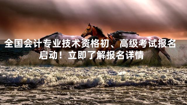 全国会计专业技术资格初、高级考试报名启动！立即了解报名详情