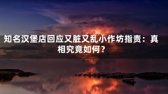知名汉堡店回应又脏又乱小作坊指责：真相究竟如何？