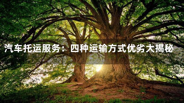 汽车托运服务：四种运输方式优劣大揭秘