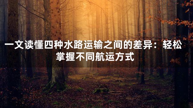 一文读懂四种水路运输之间的差异：轻松掌握不同航运方式