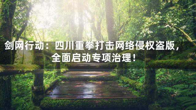 剑网行动：四川重拳打击网络侵权盗版，全面启动专项治理！