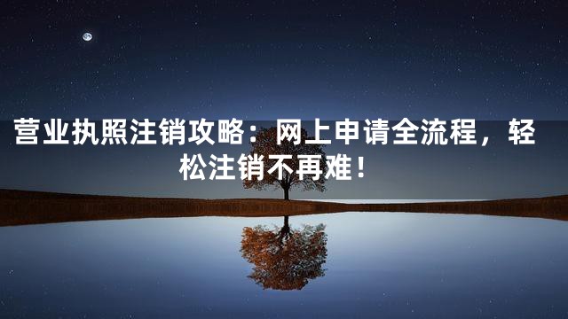 营业执照注销攻略：网上申请全流程，轻松注销不再难！