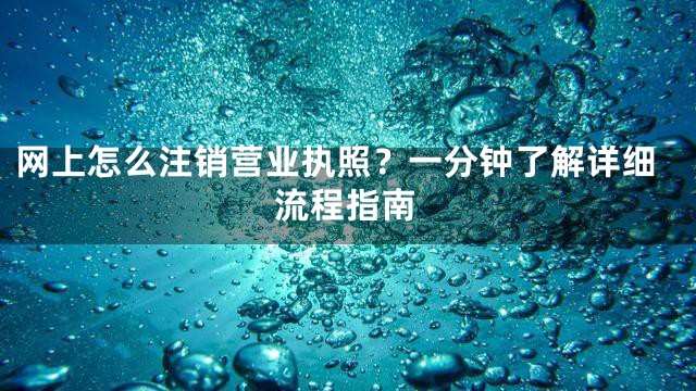 网上怎么注销营业执照？一分钟了解详细流程指南