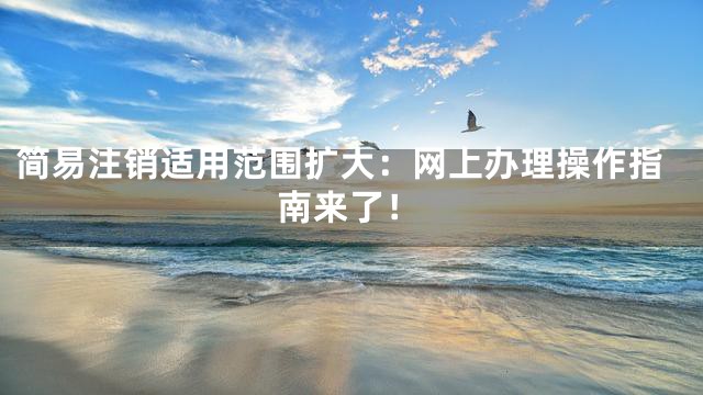 简易注销适用范围扩大：网上办理操作指南来了！