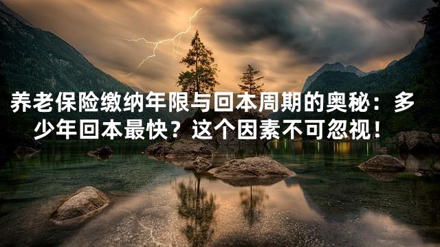养老保险缴纳年限与回本周期的奥秘：多少年回本最快？这个因素不可忽视！