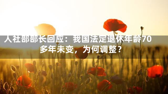 人社部部长回应：我国法定退休年龄70多年未变，为何调整？