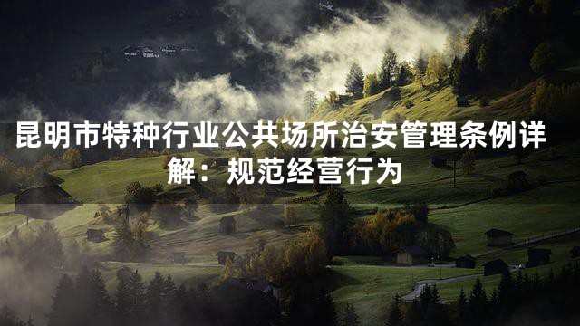 昆明市特种行业公共场所治安管理条例详解：规范经营行为