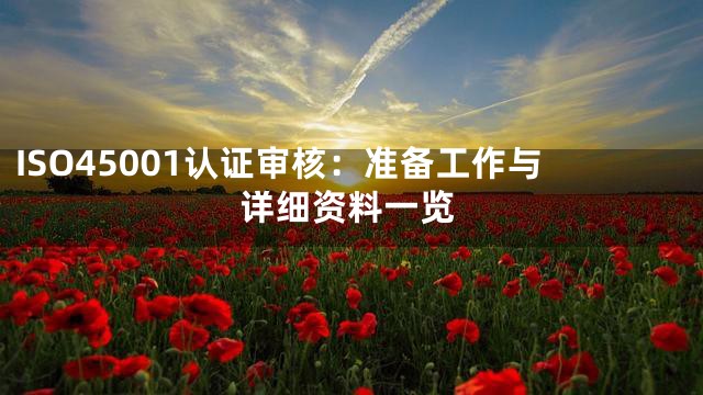 ISO45001认证审核：准备工作与详细资料一览