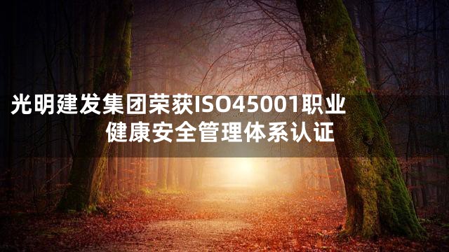光明建发集团荣获ISO45001职业健康安全管理体系认证