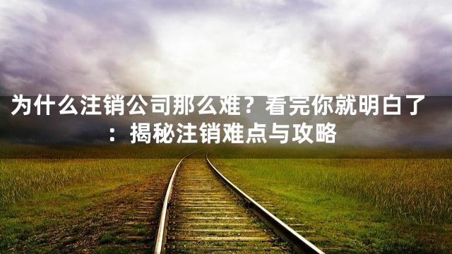 为什么注销公司那么难？看完你就明白了：揭秘注销难点与攻略