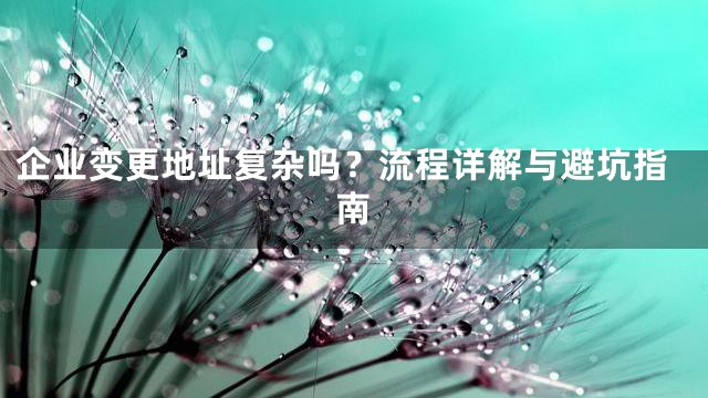 企业变更地址复杂吗？流程详解与避坑指南