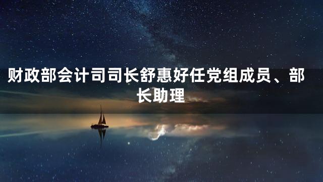 财政部会计司司长舒惠好任党组成员、部长助理