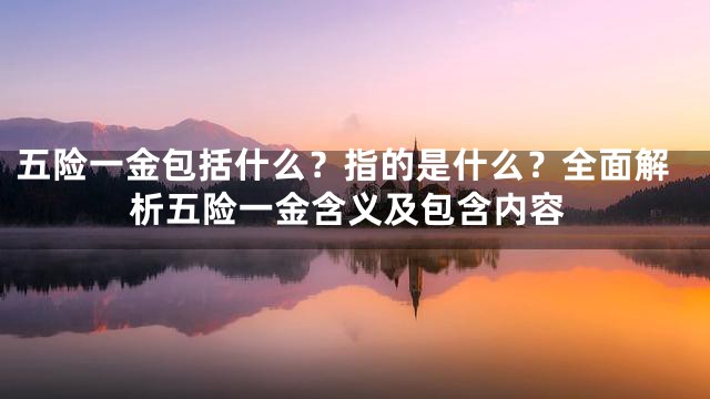 五险一金包括什么？指的是什么？全面解析五险一金含义及包含内容